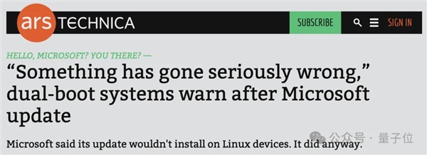 微软闯祸Linux躺枪：更新之后Linux打不开了(linux更新后进不去系统)